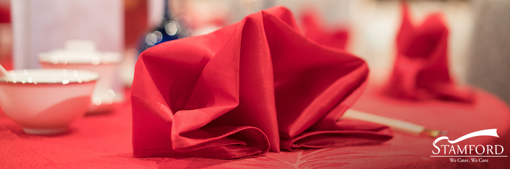 Reception dining table decoration in banquet hall